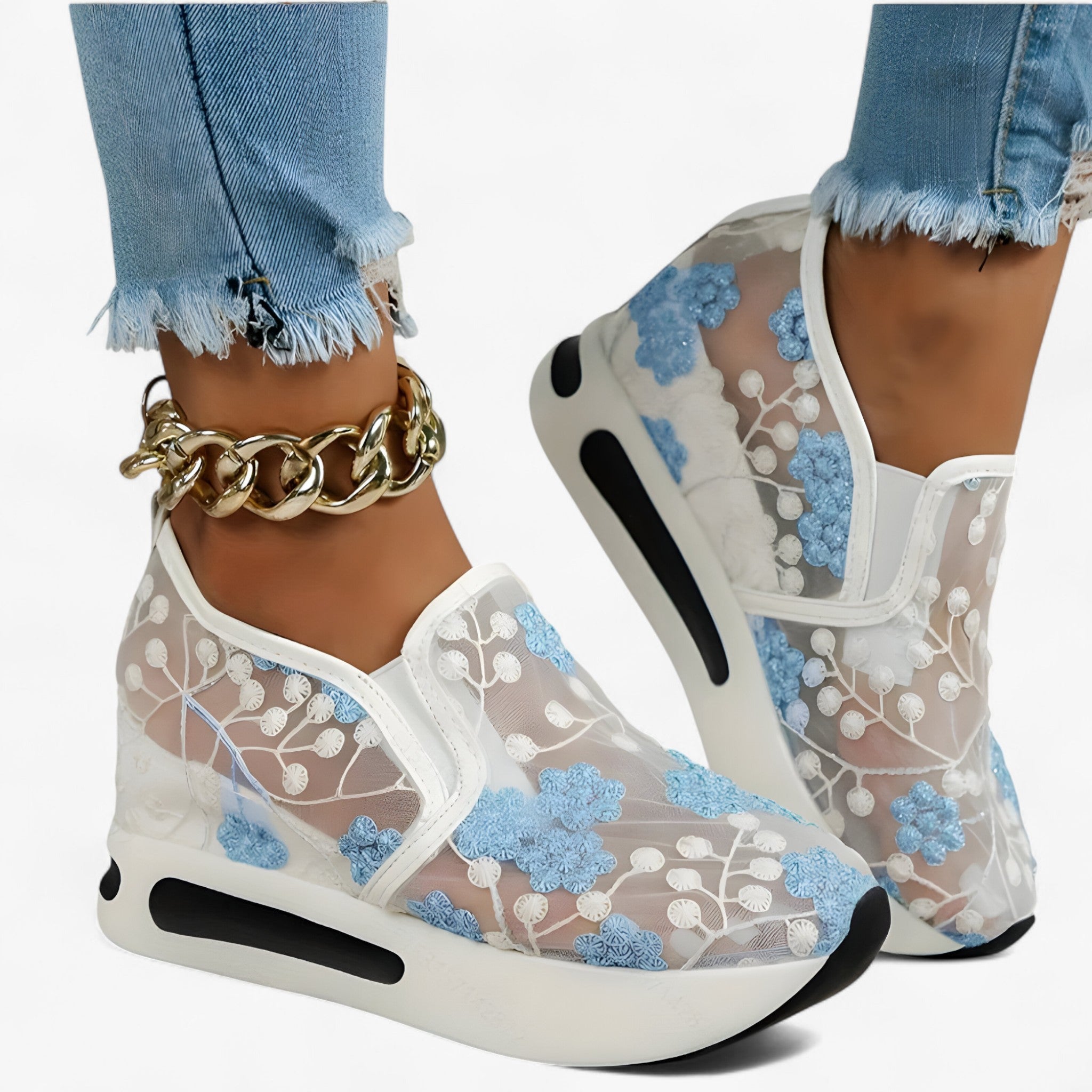 Roque | Dame Broderede Sko - Elegante & Komfortable Loafers med Blomsterbroderi