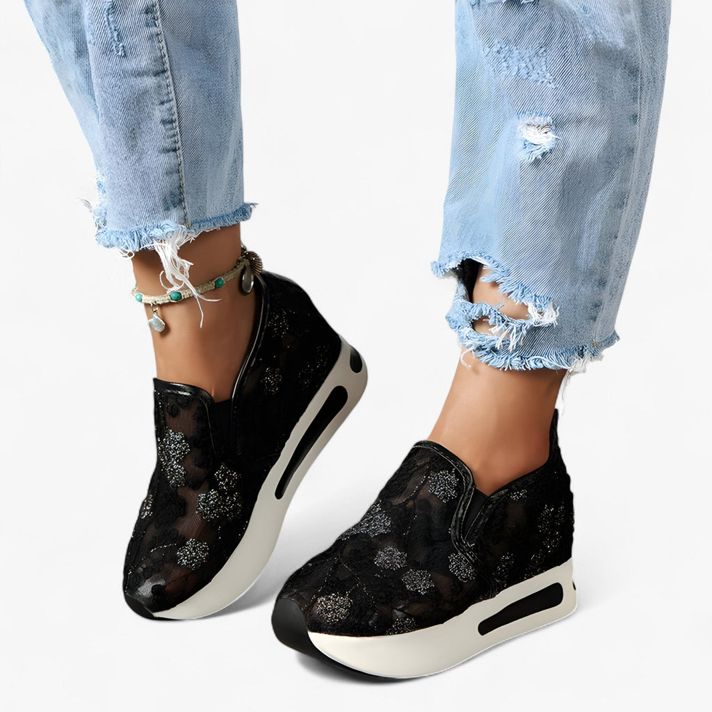Roque | Dame Broderede Sko - Elegante & Komfortable Loafers med Blomsterbroderi