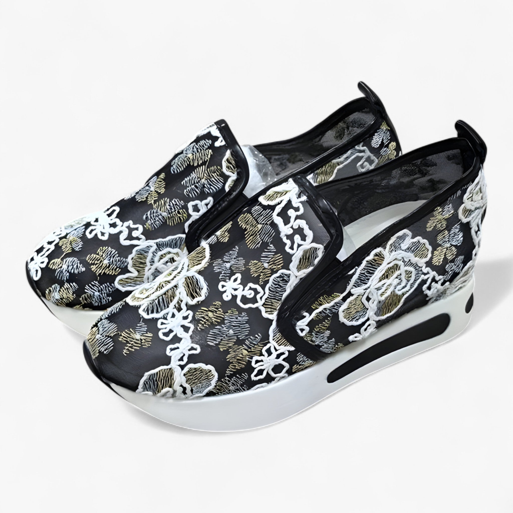 Roque | Dame Broderede Sko - Elegante & Komfortable Loafers med Blomsterbroderi