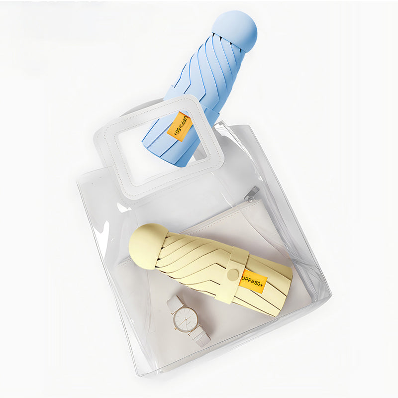 MEELANO Kompakt Kapselparaply – Foldbar Mini Rejseparaply i Lommestørrelse med UV-resistent Belægning, Vindbestandig – 9 Farver