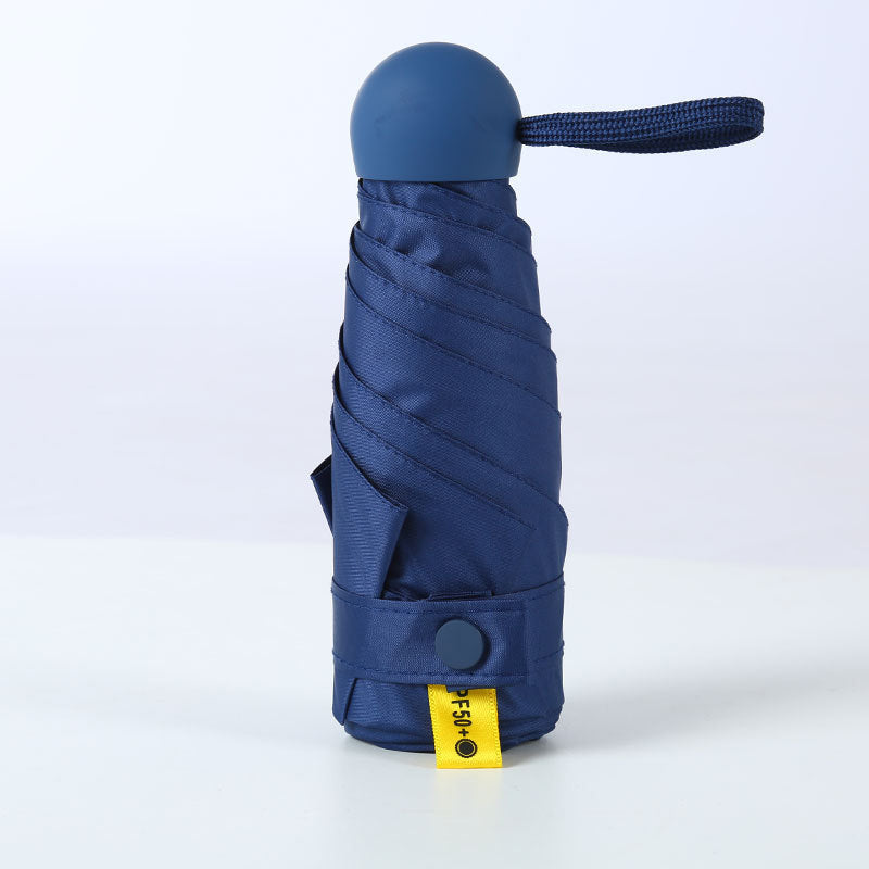 MEELANO Kompakt Kapselparaply – Foldbar Mini Rejseparaply i Lommestørrelse med UV-resistent Belægning, Vindbestandig – 9 Farver Mørkeblå