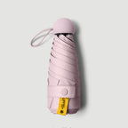 MEELANO Kompakt Kapselparaply – Foldbar Mini Rejseparaply i Lommestørrelse med UV-resistent Belægning, Vindbestandig – 9 Farver Pink