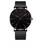 MEELANO Hommes | Herreur med Stålrem - Minimalistisk Herreur i Rustfrit Stål & Alloy Urkasse Sort Orange