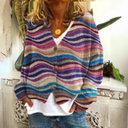 MEELANO Dame Cardigan Med Knapper - Varm og Dunfyldt til Hverdag Rot