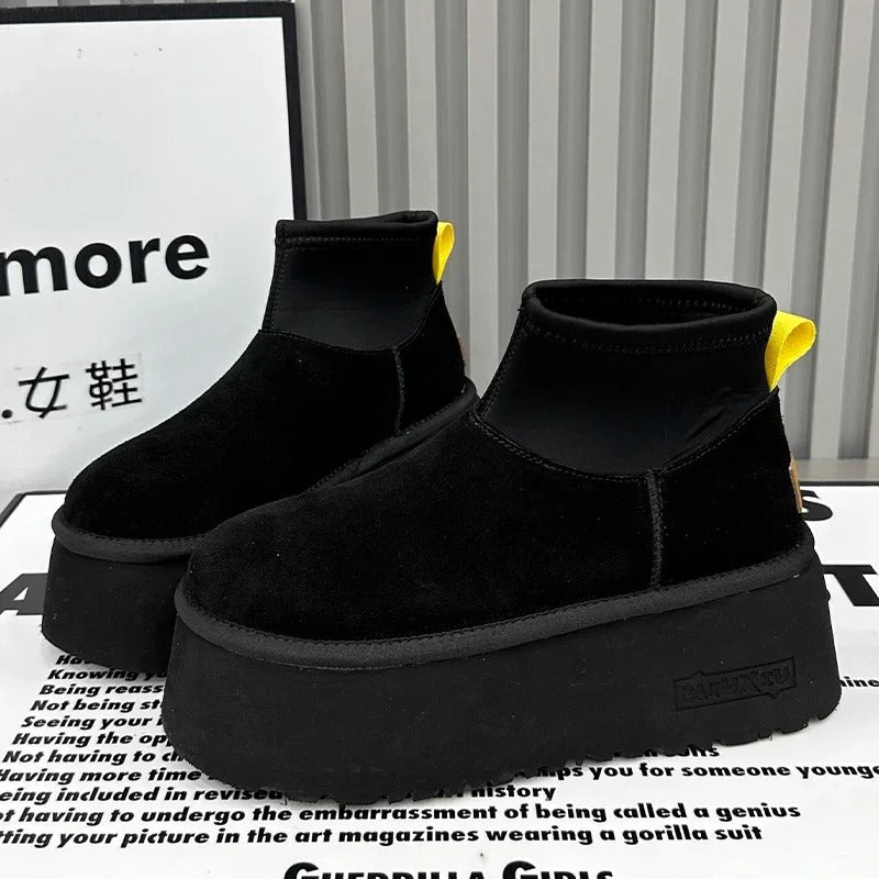 MEELANO Vinterstøvler Med Blød Bomuldsforing Og Læder Komfort Sort