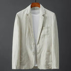 MEELANO Let Sommerblazer i Hørblanding Beige