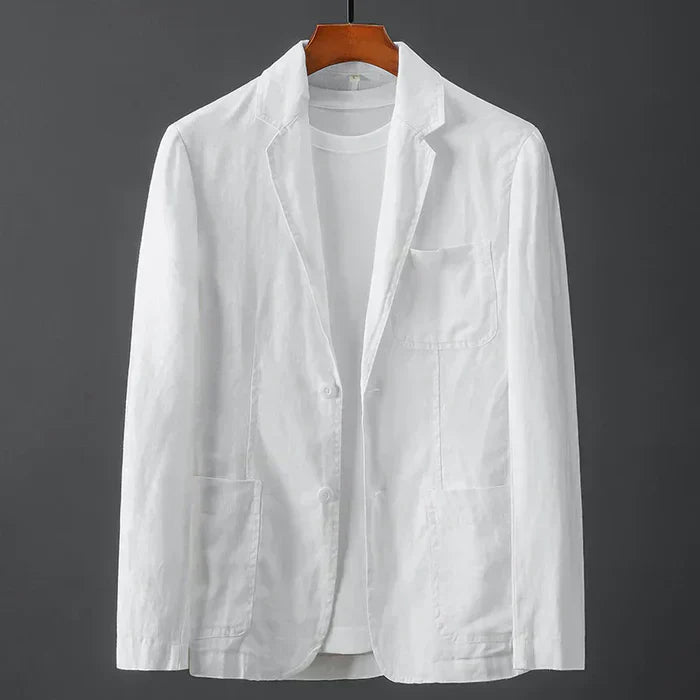 MEELANO Let Sommerblazer i Hørblanding Hvid
