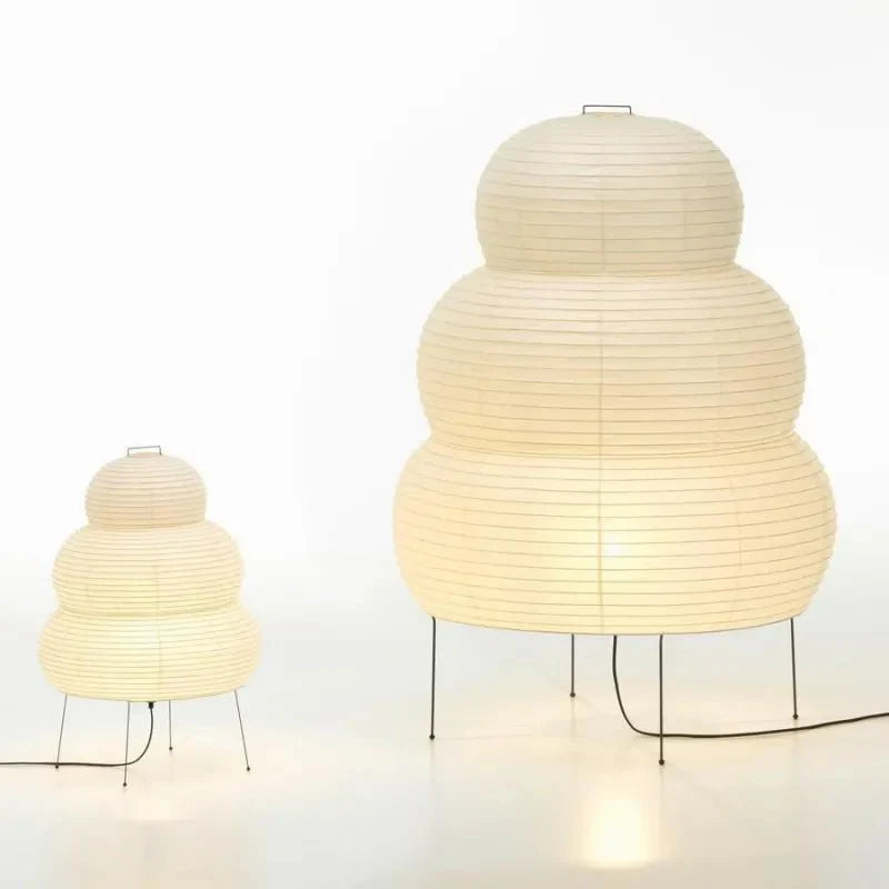 MEELANO SabiGlow – Kunstnerisk Wabi Sabi Rispapir Gulvlampe med Justerbart Stativ