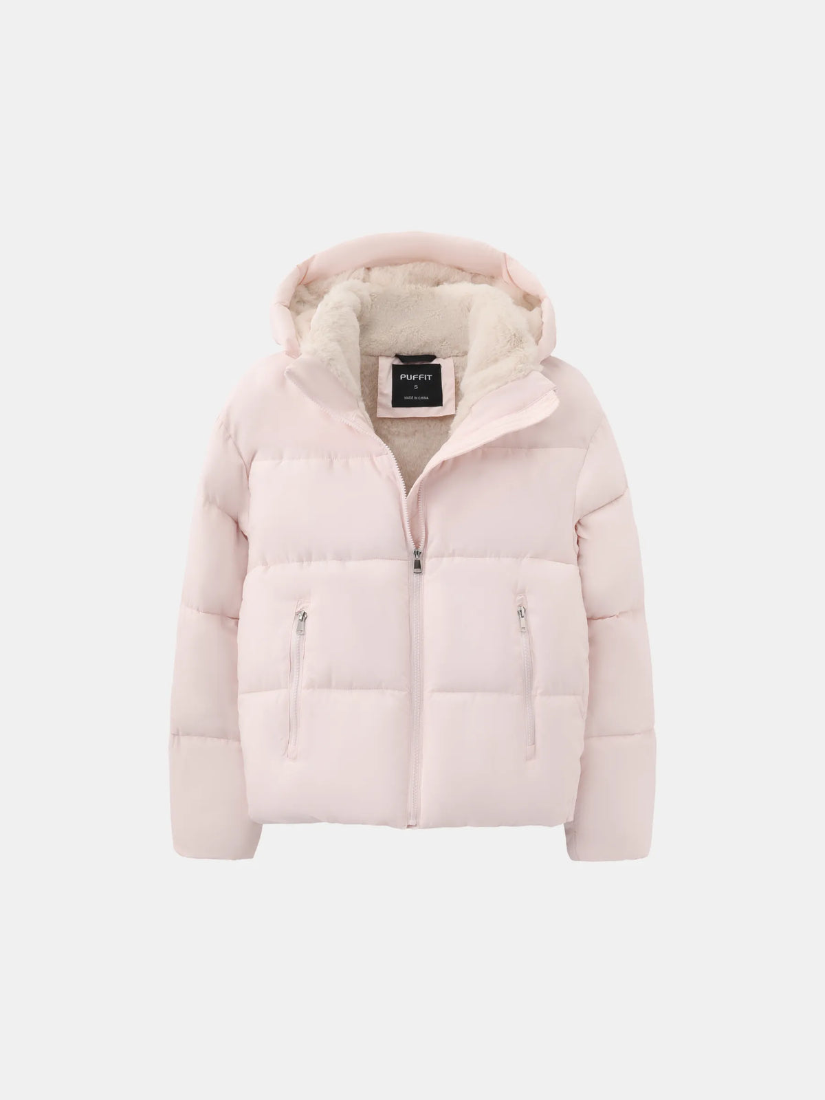 MEELANO Dame Dynejakke Kort – Vinterjakke Dame med Aftagelig Hætte & Kunstpelsforet, Quiltet Puffer Jakke, M–2XL – Amore