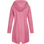 MEELANO Foret Trenchcoat med Hætte – Vandafvisende Regnjakke med Lynlås & Trykknaplommer, Halvlang, S-3XL – Luna Willow