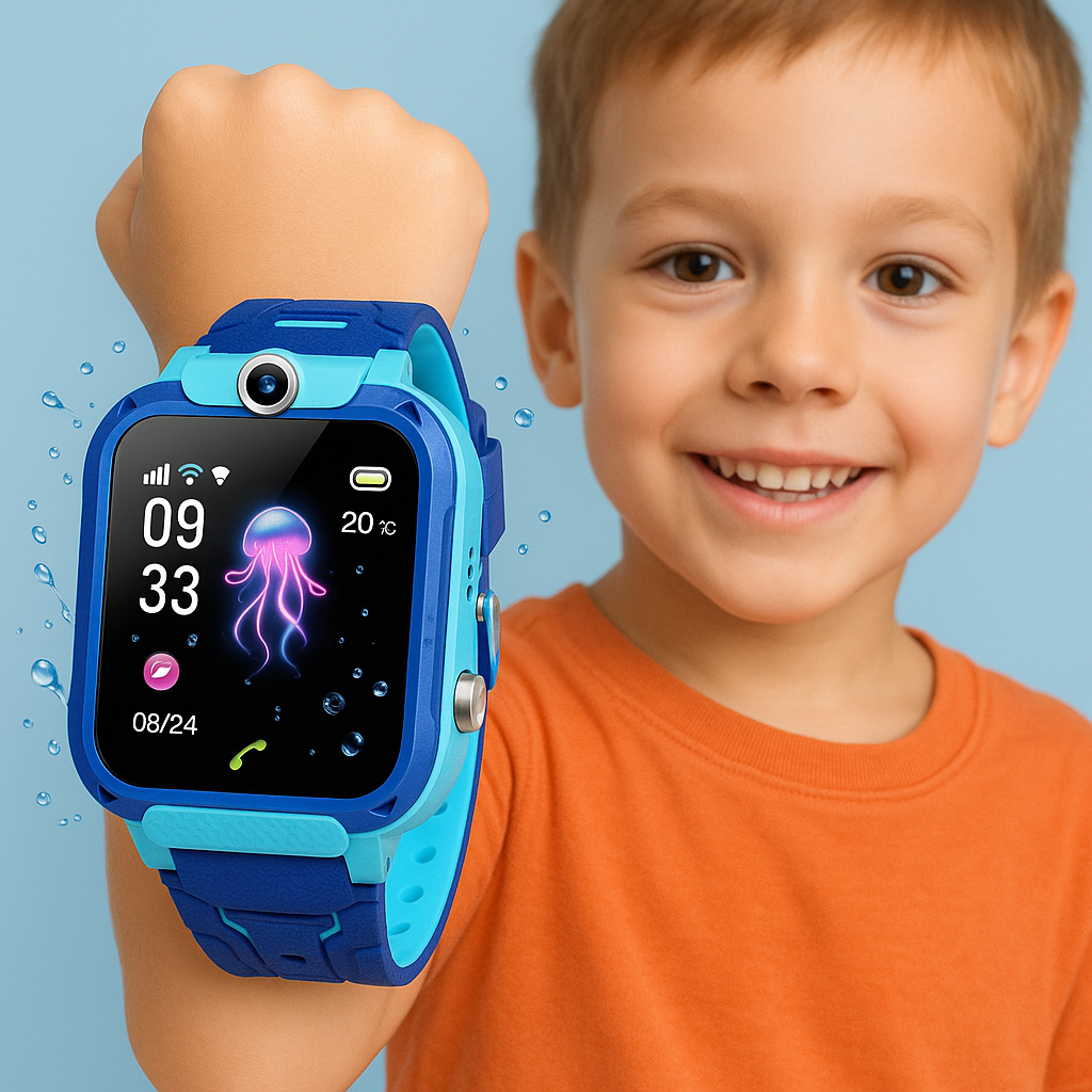 MEELANO Børns GPS Vandtæt Smartwatch Med SOS Nød Sikkerhed Blå
